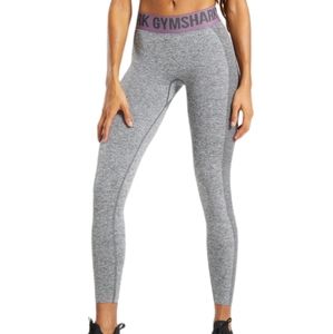 NWT Gymshark Flex Low Rise Leggings Charcoal Gray Marl/Mallow Purple Small